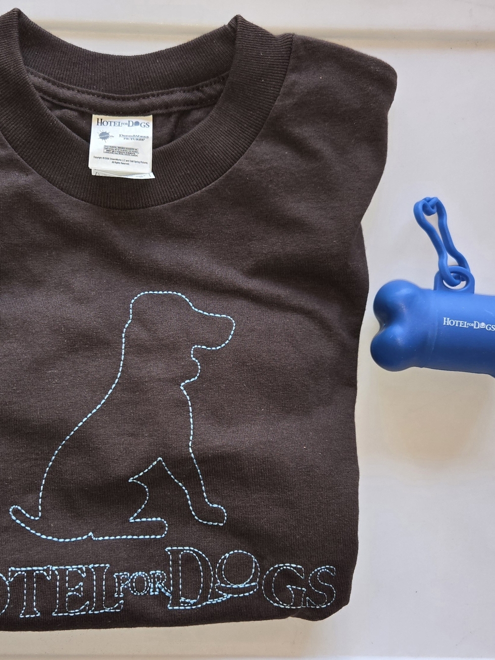 Dreamworks Brown Dog T-Shirt with Blue Stitching